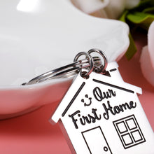 Load image into Gallery viewer, 2022 First Home Keychain Housewarming Gift for Women Men New Homeowner First Home Keyring for Couple Friend Daughter Son New House Key Chain for Family BFF Coworker Real Estate Moving in Gift 2PCS