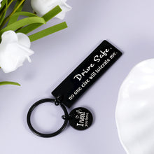 Load image into Gallery viewer, Drive Safe Keychain Gift for Boyfriend Husband from Girlfriend Wife New Driver Valentines Christmas Gifts Key Chain for Men Fiance Son Daughter Wedding Birthday Stocking Stuffers for Driver Trucker