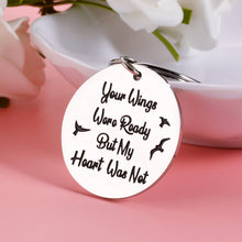 Load image into Gallery viewer, Memorial Sympathy Gifts Keychain for Loss of Father-Mother Memory Gift Dad Memorial Gift Bereavement Keychain Daddy Remembrance gifts for Loss of Loved One Daughter Son Your Wings Were Ready