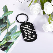 Load image into Gallery viewer, Boss Appreciation Gift Keychain for Women Men Boss Day Office Key Chain for Boss Mentor Leader Thank You Christmas Leaving Retirement Goodbye Keyring Gifts for Superior Manager Coworker Employee