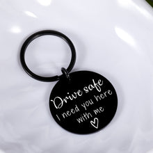 Load image into Gallery viewer, Boyfriend Gifts from Girlfriend Stocking Stuffers for Boyfriend Husband Drive Safe Keychain Valentines Gifts Keychain for Son Daughter Husband Birthday Present from Wife Fiance Couple Gifts