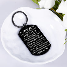 Load image into Gallery viewer, Stocking Stuffers for Son Teen Christmas Gift from Mom Inspirational Son Gift from Mom Dad Keychain for Men Boy Teen Kids Back to School Birthday Wedding New Start Gift for Leaving Graduation Gifts