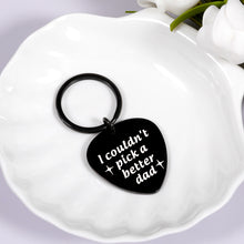 Load image into Gallery viewer, Stocking Stuffer for Dad Christmas for Daddy I Couldn't Pick A Better Dad Keychain for Dad Father's Day Birthday Gifts from Daughter Son for Father Stepdad from Kids Guitar Player Lover Dad Birthday