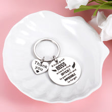Load image into Gallery viewer, Boss Gifts for Christmas Women Men Thank You Going Away Keychian for Boss Supervisor Leader Leaving Birthday Retirement Appreciation Key Ring for Mentor Coworker Boss Lady Office Farewell Goodbye Gift