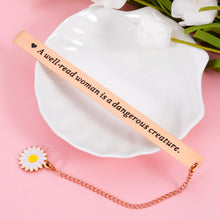 Load image into Gallery viewer, Inspirational Sunflower Bookmark or Women Female Book Lovers Birthday Engraved Bookmark with Sunflower for Her Lady Best Friend Christmas Gifts for Mom Sisters Teachers Book Club Gifts for Readers