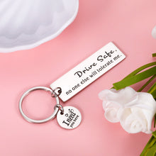 Load image into Gallery viewer, Drive Safe Keychain Gift for Husband Boyfriend from Wife Girlfriend New Driver Valentines Christmas Gifts Key Ring for Men Fiance Son Daughter Wedding Birthday Stocking Stuffers for Driver Trucker