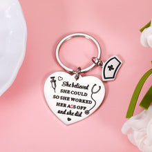 Load image into Gallery viewer, Nurse Gifts Keychain for Women Nursing Graduation Christmas Gifts for RN Nurses Practitioner Medical Students Encouragement Nurse Day Jewelry for Friend Medical Technician Birthday Stocking Stuffers