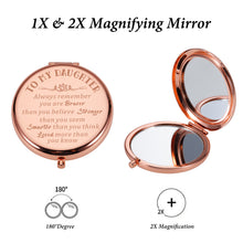 Load image into Gallery viewer, XPENMULBOJA Stocking Stuffers for Daughter from Mom Compact Mirror for Teens Girls Birthday Graduation Inspirational Make Up Gifts for Teenage Girls 16th18th 21st Wedding Valentines Mothers Day