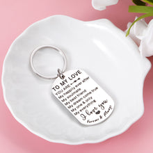 Load image into Gallery viewer, Valentines Birthday Gifts for Her Him to My Love Keychain for Husband Wife Boyfriend Girlfriend Anniversary Wedding Gifts for Fiance Fiancee Groom Bride Christmas Thanksgiving Present for Women Men