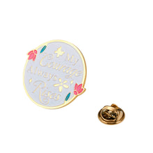 Load image into Gallery viewer, Pride and Prejudice Gifts Pin for Women, Mental Health Awareness Pin Badge My Courage Always Rises, P&P Merchandise Gift for Jane Austen Fans, Inspirational Feminist Gift Literary Gift for Friends BFF