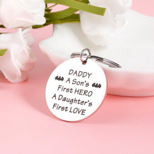 Load image into Gallery viewer, Dad Gifts Keychain from Daughter Kids, Father’s Day Birthday Key Chain Gift for Daddy from Son, Stepdad New Dad to be Keyring from Wife, Christmas Valentine Wedding Keepsake for Men Father-in-Law