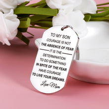 Load image into Gallery viewer, Inspirational Gift to My Son from Mom Mother Graduation Birthday Keychain for Teenagers Kids Boys Christmas Son Gift for Adults Stepson from Stepmom Thanksgiving Valentine Gift to Son-in-Law