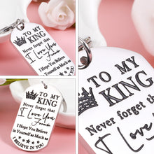 Load image into Gallery viewer, Keychain for Boyfriend To My Man Birthday Wedding Engagement Gift Anniversary Husband Keychain from Wife Fiance Christmas Valentine’s Day Present for Hubby Fathers Day Keyring Keepsake for Him, silver