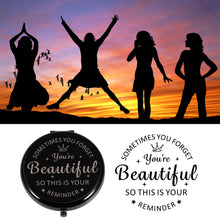 Load image into Gallery viewer, XPENMULBOJA Christmas Stocking Stuffers for Women Compact Makeup Mirror Gift for Teen Girls Women Daughter Mom Women Birthday Gift Ideas for Bestfriend Valentines Day for Girlfriend Wife (Black)