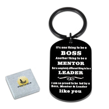 Load image into Gallery viewer, Boss Appreciation Gift Keychain for Women Men Boss Day Office Key Chain for Boss Mentor Leader Thank You Christmas Leaving Retirement Goodbye Keyring Gifts for Superior Manager Coworker Employee