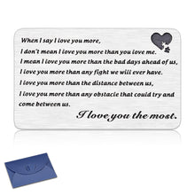 Load image into Gallery viewer, Anniversary Wallet Card for Him Husband Boyfriend from Wife Girlfriend Valentines Day Christmas Wallet Insert Card for Women Men Hubby Wifey Wedding Engagement Gifts for Fiance Fiancee Groom Bride