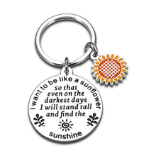 Load image into Gallery viewer, Sunflower Inspirational Gifts Keychain for Women Sunflower Key Chain for Her Girl Sunflower Lovers Spiritual Sunflower Floral Keyring for Female Friends BFF Sister Birthday Christmas Stocking Stuffers