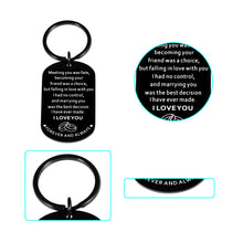 Load image into Gallery viewer, Valentines Keychain for Husband to My Man Birthday Wedding Engagement Gift Anniversary Biyfriend Keychain from Wife Lover Fiance Christmas Present for Hubby Fathers Day Keyring Keepsake for Him
