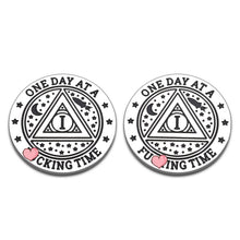 Load image into Gallery viewer, Get Well Soon Stocking Stuffers Gifts for Men Recovery Coins for 1 Year Sober Coin Gift Women Men AA Tokens One Day at a Fucking Time Coin Addiction Alcoholics Chemo Gifts Affirmation Gifts