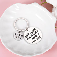 Load image into Gallery viewer, Funny Valentines Day Keychain Gifts for Boyfriend Husband from Girlfriend Wife Wedding Anniversary Birthday Key Chain for Groom Bride Fiance Fiancee You Have My heart Keyring Christmas Engagement Gift
