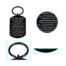 Load image into Gallery viewer, Stocking Stuffers for Son Teen Christmas Gift from Mom Inspirational Son Gift from Mom Dad Keychain for Men Boy Teen Kids Back to School Birthday Wedding New Start Gift for Leaving Graduation Gifts
