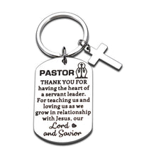 Load image into Gallery viewer, XPENMULBOJA Pastor Gift Pastor Christmas Thank You Keychain for Men Women Church Appreciation Gift Religious Jewelry Birthday Gift for Pastor Funny Pastor Jewelry Keyring Christian Gift for Pastor