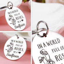 Load image into Gallery viewer, Sunflower Gifts Keychain for Women, Sunflower Inspirational Key Chain for Her Girls Sunflower Lovers, Spiritual Sunflower Floral Keyring for Female Friends BFF Sister, Birthday Christmas Present