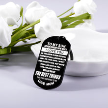 Load image into Gallery viewer, Inspirational Gifts Keychain to My Son from Mom Mother Birthday Graduation Christmas Keyring for Teenagers Kids Boys Wedding Valentine Stocking Stuffer for Step Son in Law from Stepmom Mother in Law
