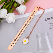 Load image into Gallery viewer, Inspirational Sunflower Bookmark or Women Female Book Lovers Birthday Engraved Bookmark with Sunflower for Her Lady Best Friend Christmas Gifts for Mom Sisters Teachers Book Club Gifts for Readers