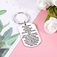 Load image into Gallery viewer, Inspirational Gifts Keychain for Women Sobriety Addiction Recovery Cancer Survivor Encouragement Gifts for Friends Family Surgery Sympathy Cancer Survivor Key Chian Warrior AA NA Recover Keyring