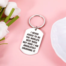 Load image into Gallery viewer, Roll over image to zoom in Funny Boss Appreciation Gifts Keychain for Women Men, Boss Day Birthday Christmas Key Chain Gift for Boss Mentor Leader, Office Thank You Retirement Present for Male Female Coworker Supervisor