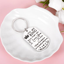 Load image into Gallery viewer, Keychain for Boyfriend To My Man Birthday Wedding Engagement Gift Anniversary Husband Keychain from Wife Fiance Christmas Valentine’s Day Present for Hubby Fathers Day Keyring Keepsake for Him, silver