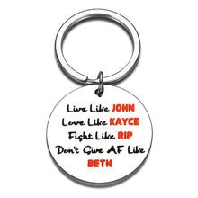 Load image into Gallery viewer, Yellowstone TV Show Merchandise Keychain Souvenir for Yellowstone Fans Lover Inspire Keyring for Women Men Best Friend BFF Birthday Christmas Gift Live Like John Don't Give AF Like Beth