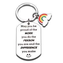 Load image into Gallery viewer, Teacher Coworker Appreciation Gift for Colleague Farewell Going Away Keychain for Leader Mentors Coach Team Members Inspirational Thank You Keyring for Social Worker Nurse Boss Day Goodbye Jewelry