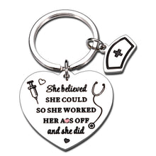 Load image into Gallery viewer, Nurse Gifts Keychain for Women Nursing Graduation Christmas Gifts for RN Nurses Practitioner Medical Students Encouragement Nurse Day Jewelry for Friend Medical Technician Birthday Stocking Stuffers
