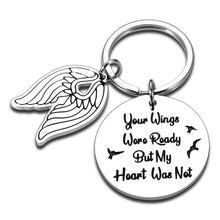 Load image into Gallery viewer, Memorial Sympathy Gifts Keychain for Loss of Father-Mother Memory Gift Dad Memorial Gift Bereavement Keychain Daddy Remembrance gifts for Loss of Loved One Daughter Son Your Wings Were Ready