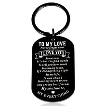 Load image into Gallery viewer, Gifts Keychain for Boyfriend Him from Girlfriend to My Love Gift Keyring for Husband from Wife Valentine Anniversary Birthday Gifts for Fiance Hubby Couples Wedding Father’s Day Christmas Present