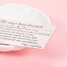 Load image into Gallery viewer, Husband Wallet Insert Card Birthday Christmas Gift for Boyfriend Anniversary Valentines Card for Hubby Wife Wedding Engagement Gift for Groom Bride Fiance Fiancee Mini Love Note Stocking Stuffers
