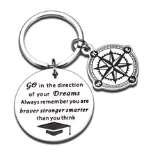 Load image into Gallery viewer, 2022 Graduation Gift for Him Her Keychain for Middle High School Seniors Graduation Gifts for Him Her 2022 College Medical Law Students Inspirational Grad Gift for Son Daughter Boys Girls Master Ph.D.
