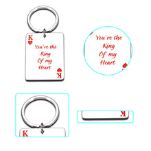 Load image into Gallery viewer, Christmas Valentines Gifts Keychain for Husband Boyfriend Funny Anniversary Birthday Pocker Key Chain for Poker Lover Hubby Fiance from Wife Girlfriend Father's Day Wedding Keyring for Men Him