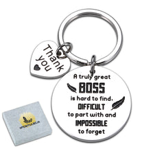 Load image into Gallery viewer, Boss Gifts for Christmas Women Men Thank You Going Away Keychian for Boss Supervisor Leader Leaving Birthday Retirement Appreciation Key Ring for Mentor Coworker Boss Lady Office Farewell Goodbye Gift