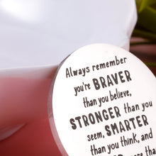 Load image into Gallery viewer, Pocket Hug Token Gifts for Friends Family, Long-Distance Isolation Lockdown Keepsake for Daughter Son, Inspirational Token for Quarantine Social Distancing, Doubleside You are Braver Than You Believe