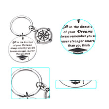 Load image into Gallery viewer, 2022 Graduation Gift for Him Her Keychain for Middle High School Seniors Graduation Gifts for Him Her 2022 College Medical Law Students Inspirational Grad Gift for Son Daughter Boys Girls Master Ph.D.