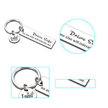 Load image into Gallery viewer, Drive Safe Keychain Gift for Husband Boyfriend from Wife Girlfriend New Driver Valentines Christmas Gifts Key Ring for Men Fiance Son Daughter Wedding Birthday Stocking Stuffers for Driver Trucker