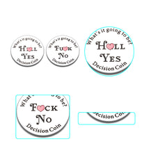 Load image into Gallery viewer, Yes or No Challenge Coin Gifts for Women Men Funny Decision Maker Coin for Friends Family Christmas Stocking Stuffers Birthday Flipping Coin Question Answer Token for Him Her Fortune Teller Coin