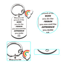 Load image into Gallery viewer, Teacher Coworker Appreciation Gift for Colleague Farewell Going Away Keychain for Leader Mentors Coach Team Members Inspirational Thank You Keyring for Social Worker Nurse Boss Day Goodbye Jewelry
