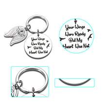 Load image into Gallery viewer, Memorial Sympathy Gifts Keychain for Loss of Father-Mother Memory Gift Dad Memorial Gift Bereavement Keychain Daddy Remembrance gifts for Loss of Loved One Daughter Son Your Wings Were Ready