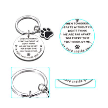 Load image into Gallery viewer, Pet Memorial Gift Keychain for Pets Dogs Cats Lover Owner Loss of Pet Keychain for Women Men Freinds Pet Loss Sympathy Gifts When Tomorrow Starts Without Me Remembrance Gift Keyring for Pet Lover