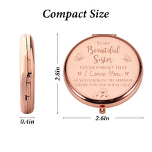 Load image into Gallery viewer, XPENMULBOJA Sister Compact Mirror Sisters Gifts from Sister Stocking Stuffers Make-up Mirror for Sister-in-Law BFF Birthday Graduation Gifts for Her Little Big Sister Valentines Wedding Bride