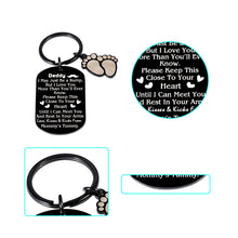 Load image into Gallery viewer, New Dad Keychain Gift for Men Him New Daddy to Be Gifts for Husband Boyfriend from Wife New Mommy Baby Announcement Pregnancy Keepsake for Soon to Be Dad Father Birthday Christmas Valentines Keyring
